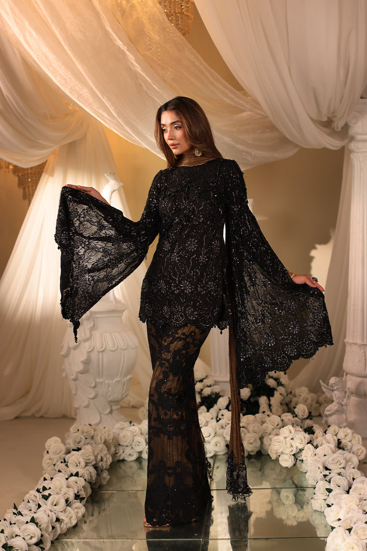 Musferah Saad Noir Symphony Suit Midnight Gilt 2 Piece