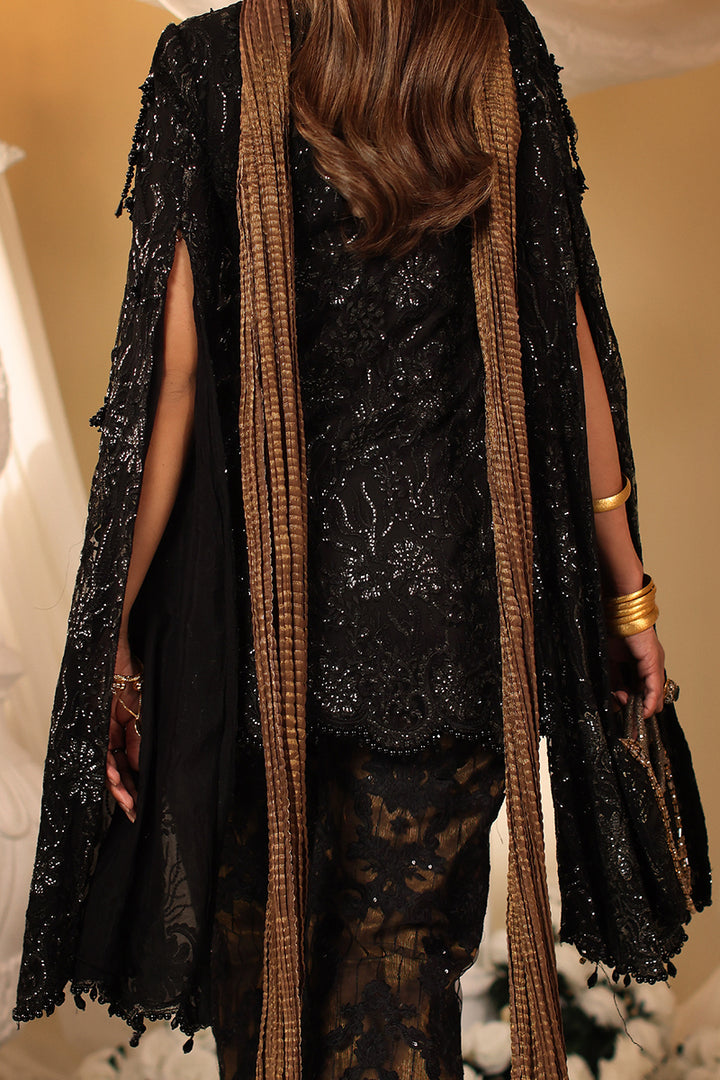 Musferah Saad Noir Symphony Suit Midnight Gilt 2 Piece