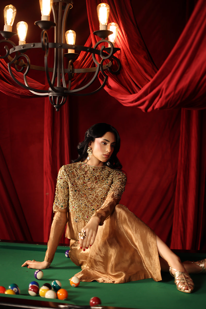Musferah Saad Queen Midas Kaftan Gold 1 Piece
