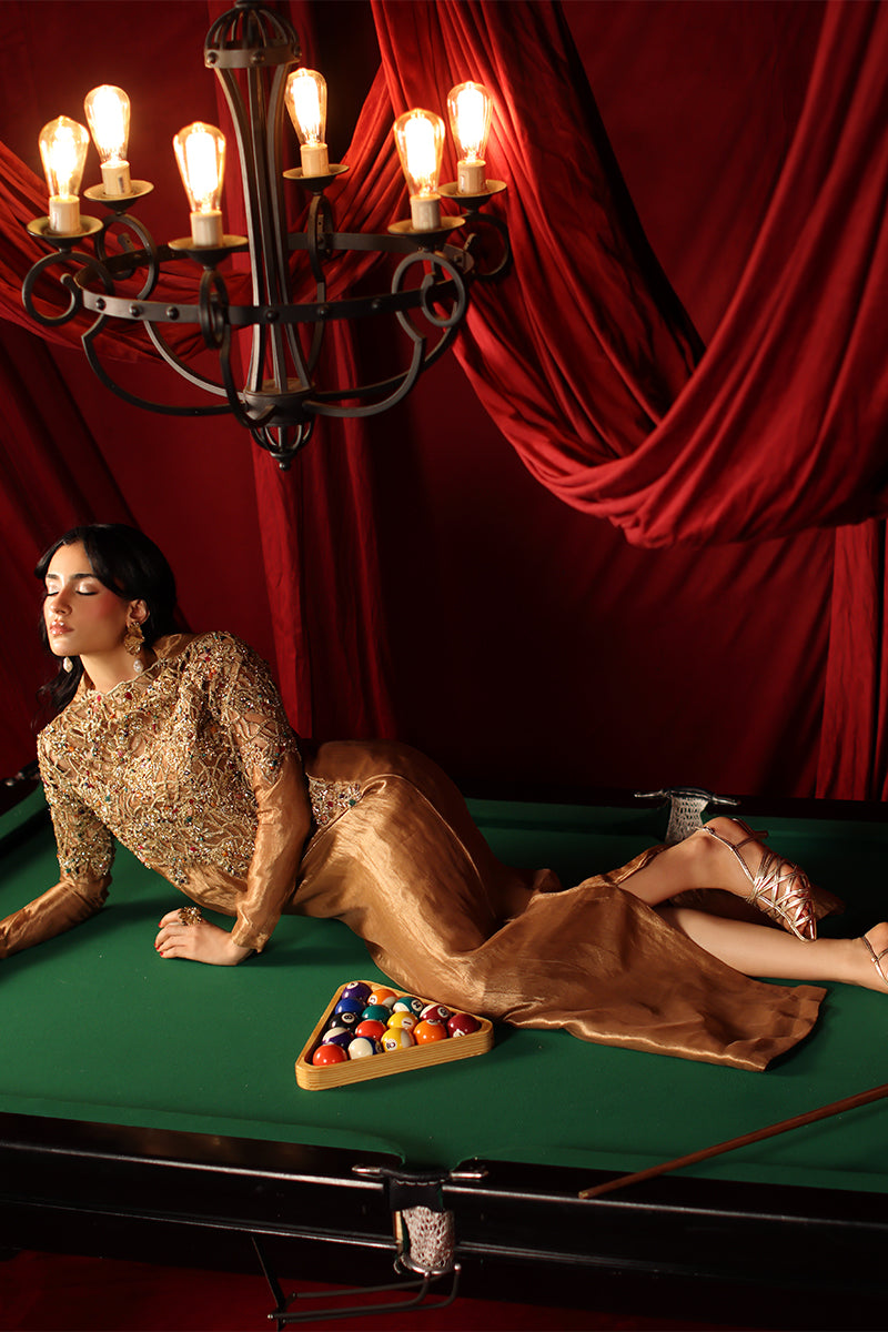 Musferah Saad Queen Midas Kaftan Gold 1 Piece