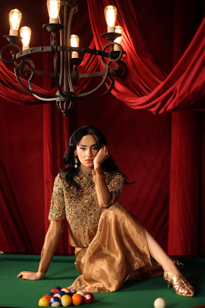Musferah Saad Queen Midas Kaftan Gold 1 Piece