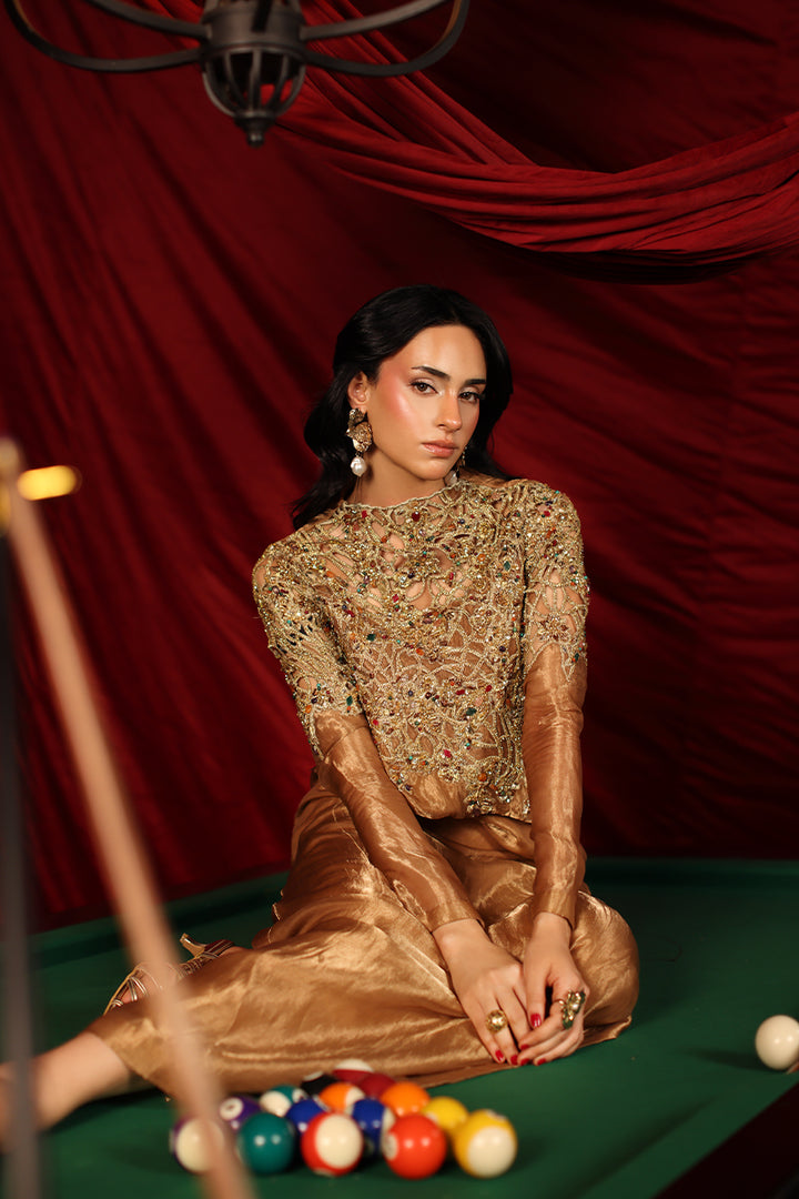 Musferah Saad Queen Midas Kaftan Gold 1 Piece