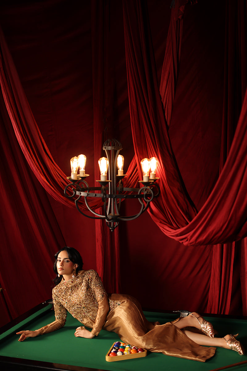 Musferah Saad Queen Midas Kaftan Gold 1 Piece