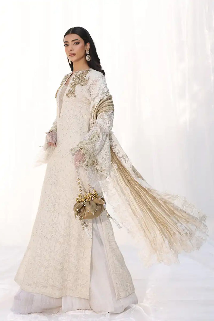 Musferah Saad - Royal Pearl - Pearl Ivory - Chiffon & Tissue - 3 Piece