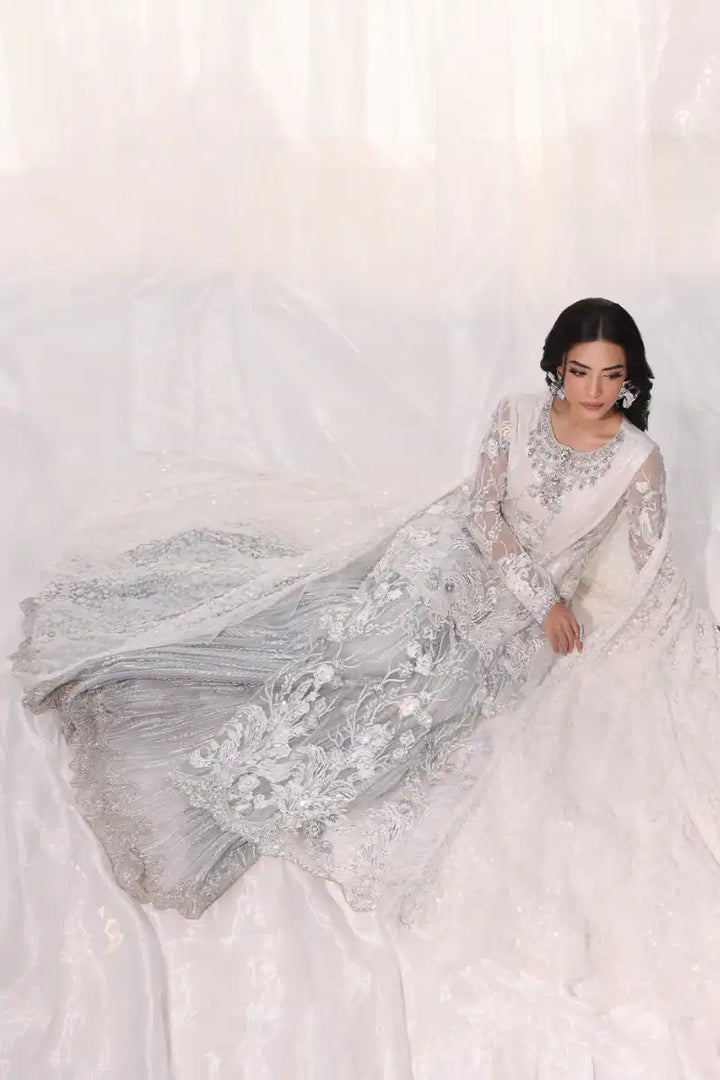 Musferah Saad - Starlit - Silver Snow - Net & Tissue - 3 Piece