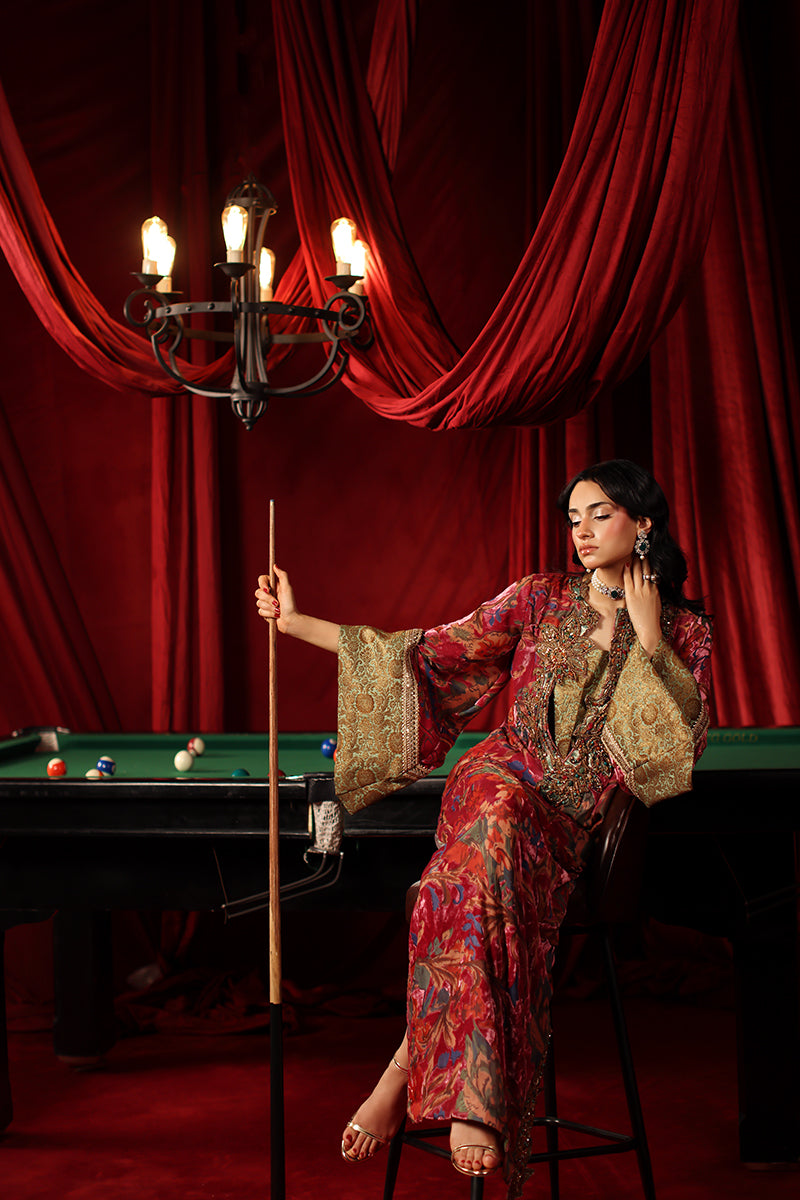 Musferah Saad Vienna Kaftan Royal Magenta 1 Piece