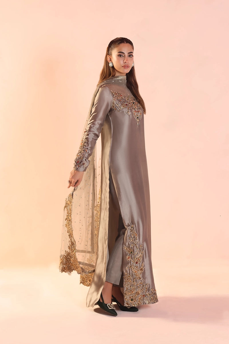 Musferah Saad -  Whispers of Opulence - Tissue,Silk & Net - 3 Piece