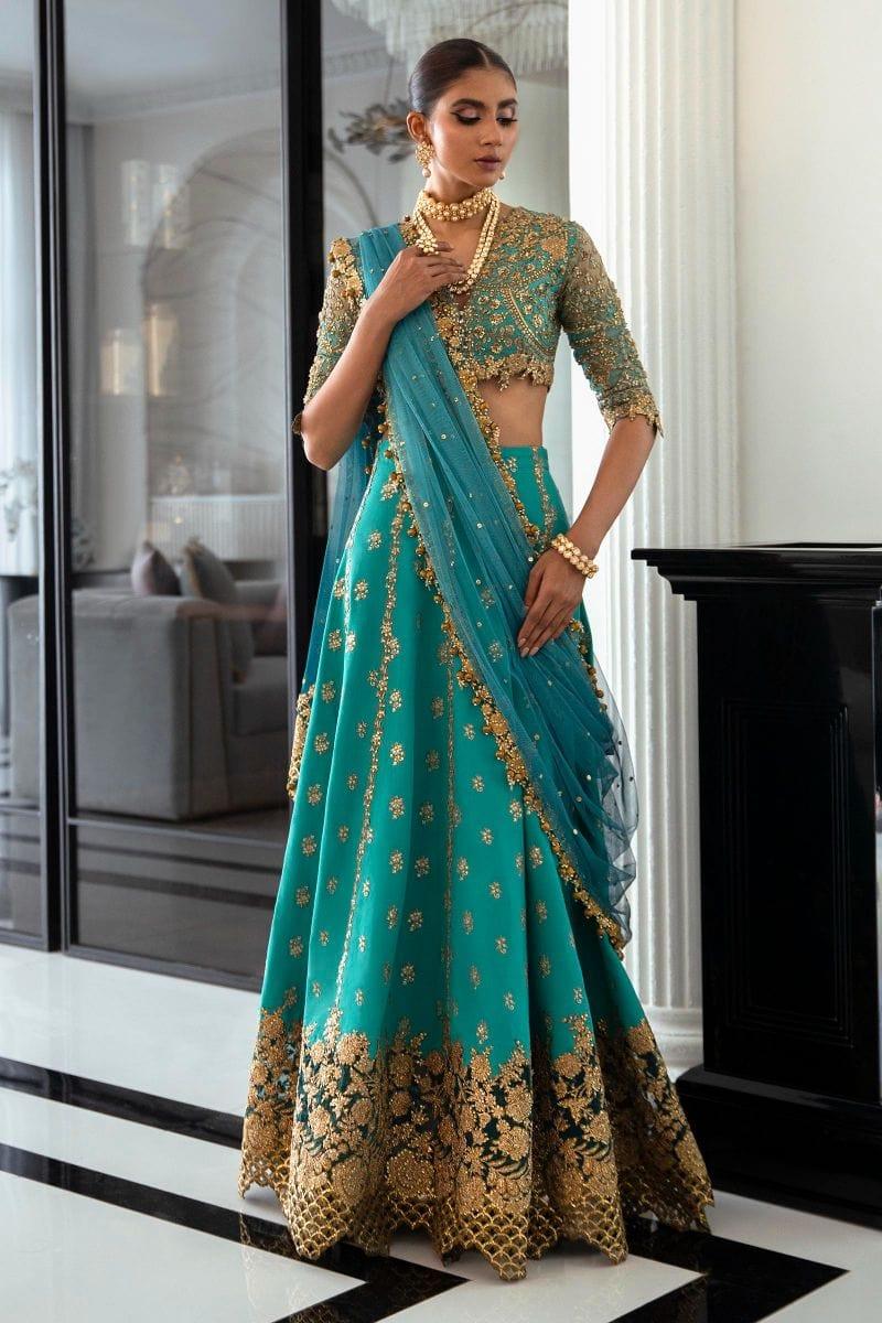 Sana Safinaz - N232-002-CT - Organza - Sea Green - 2 Piece - Unstitched - Studio by TCS