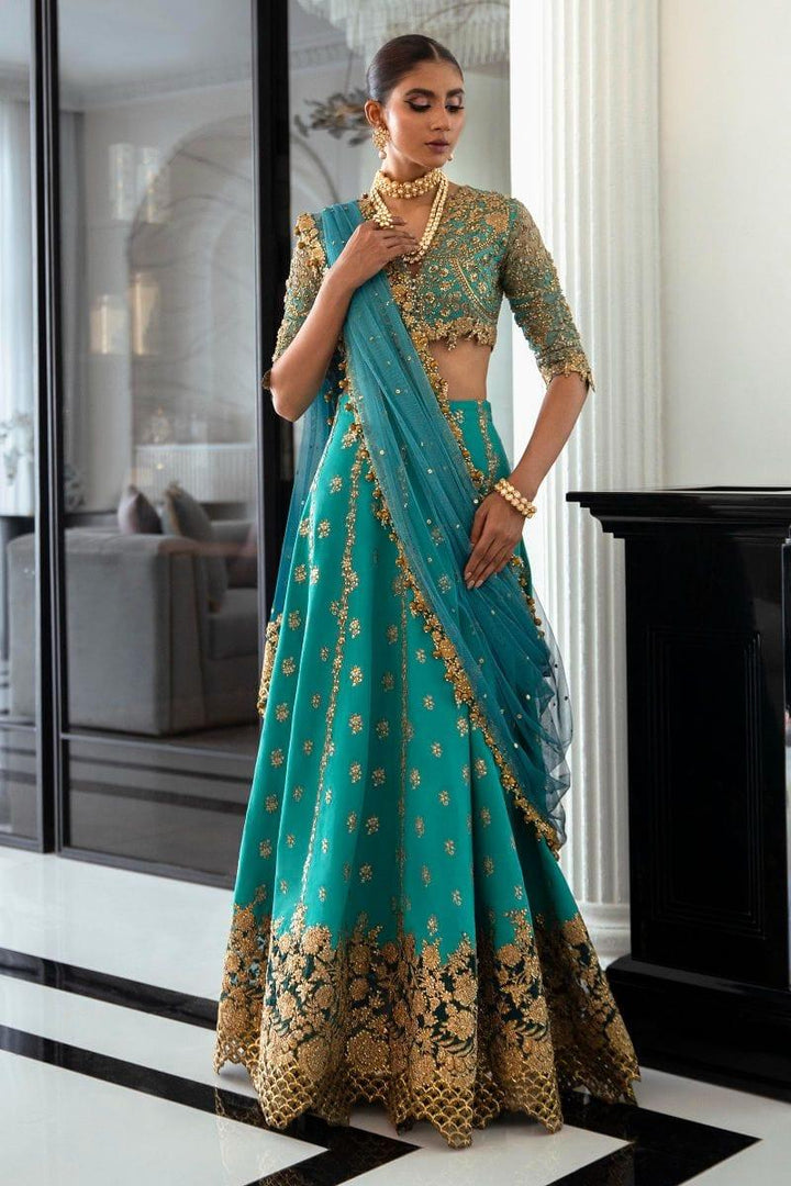 Sana Safinaz - N232-002-CT - Organza - Sea Green - 2 Piece - Unstitched - Studio by TCS