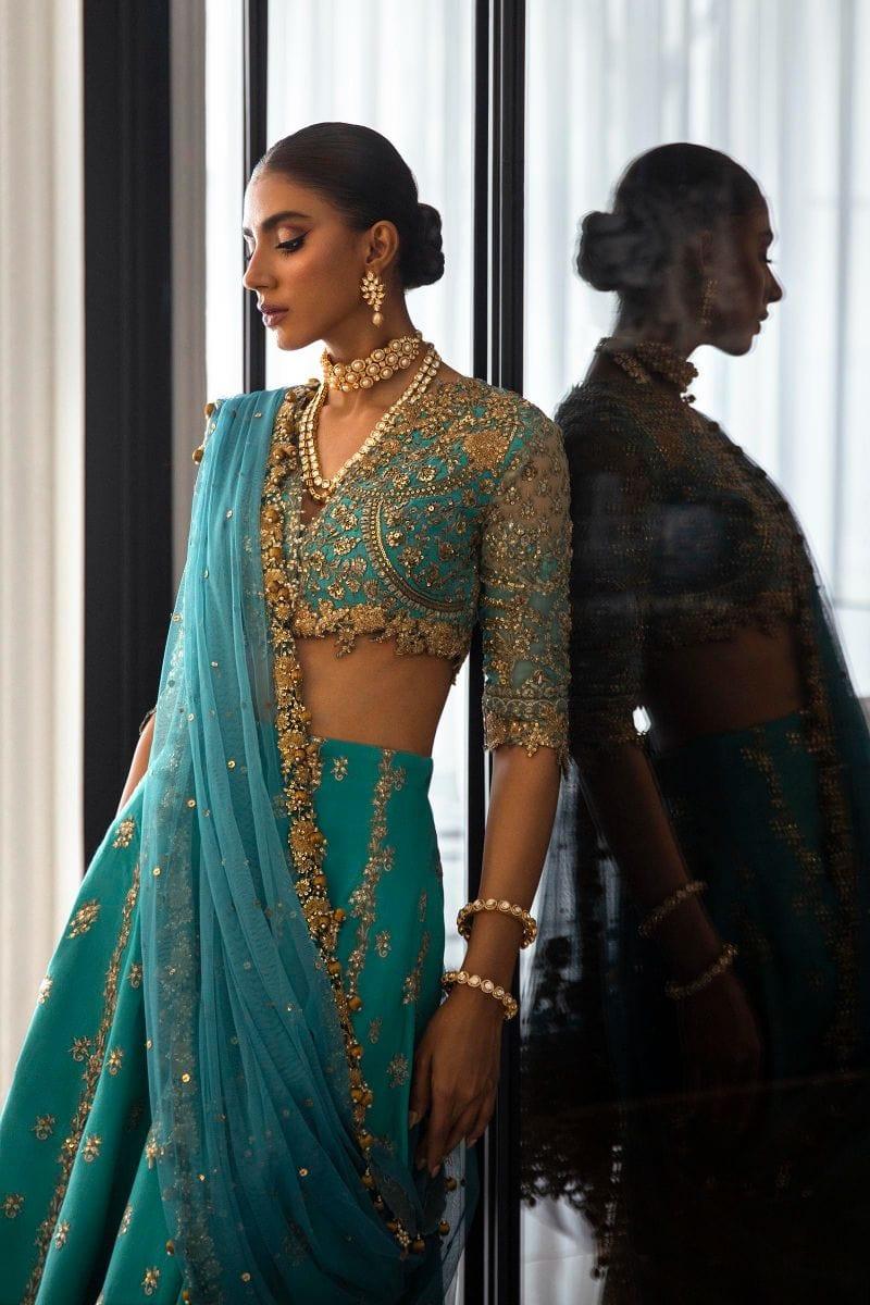 Sana Safinaz - N232-002-CT - Organza - Sea Green - 2 Piece - Unstitched - Studio by TCS