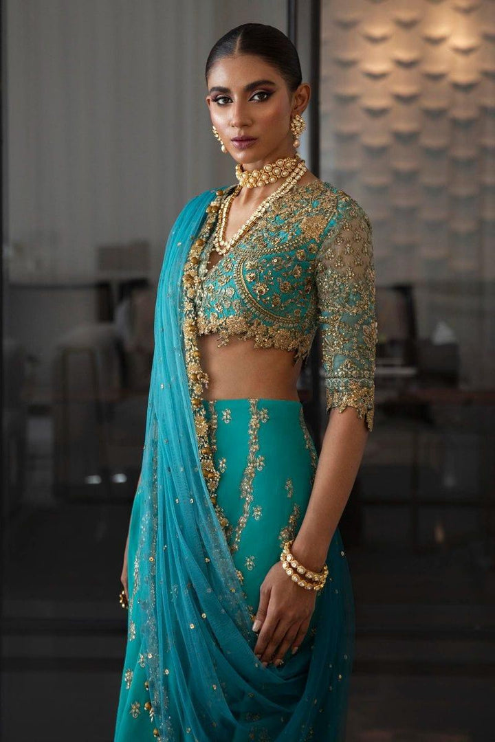 Sana Safinaz - N232-002-CT - Organza - Sea Green - 2 Piece - Unstitched - Studio by TCS