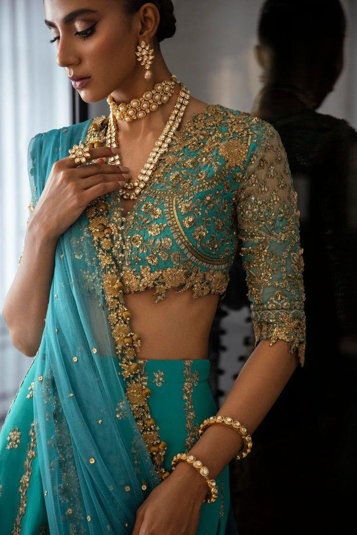 Sana Safinaz - N232-002-CT - Organza - Sea Green - 2 Piece - Unstitched - Studio by TCS
