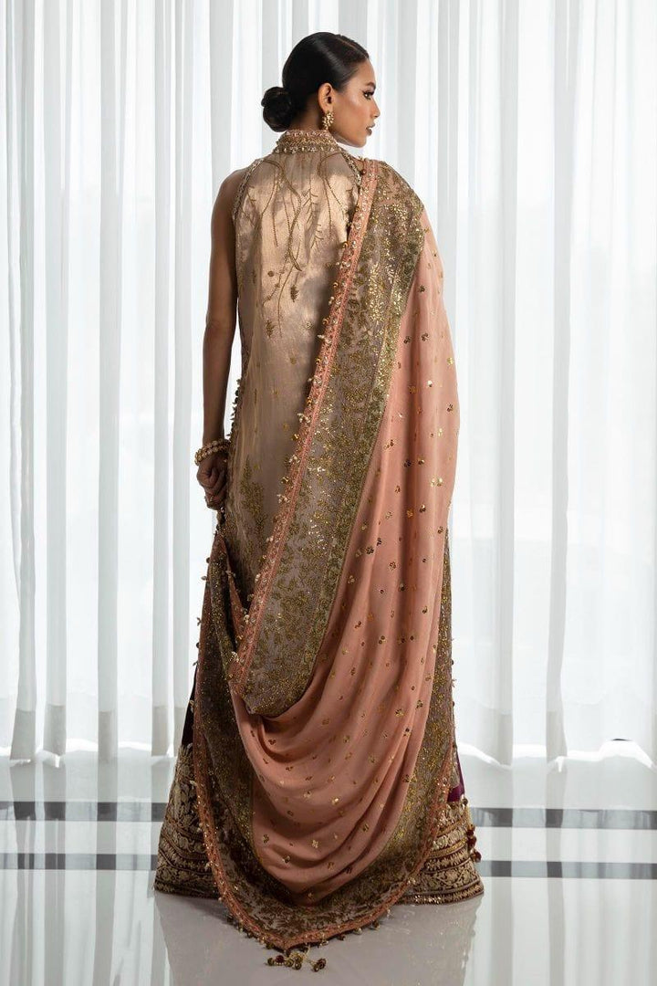 Sana Safinaz - N232-003-CL - Silk & Organza - Maroon & Pink - 4 Piece - Unstitched - Studio by TCS