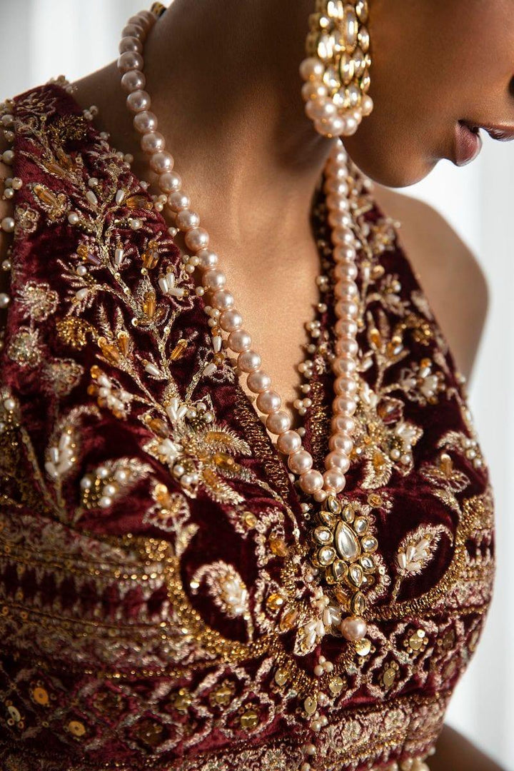 Sana Safinaz - N232-003-CL - Silk & Organza - Maroon & Pink - 4 Piece - Unstitched - Studio by TCS