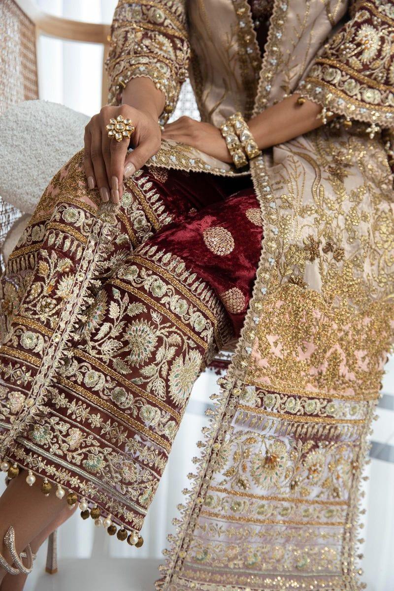 Sana Safinaz - N232-003-CL - Silk & Organza - Maroon & Pink - 4 Piece - Unstitched - Studio by TCS