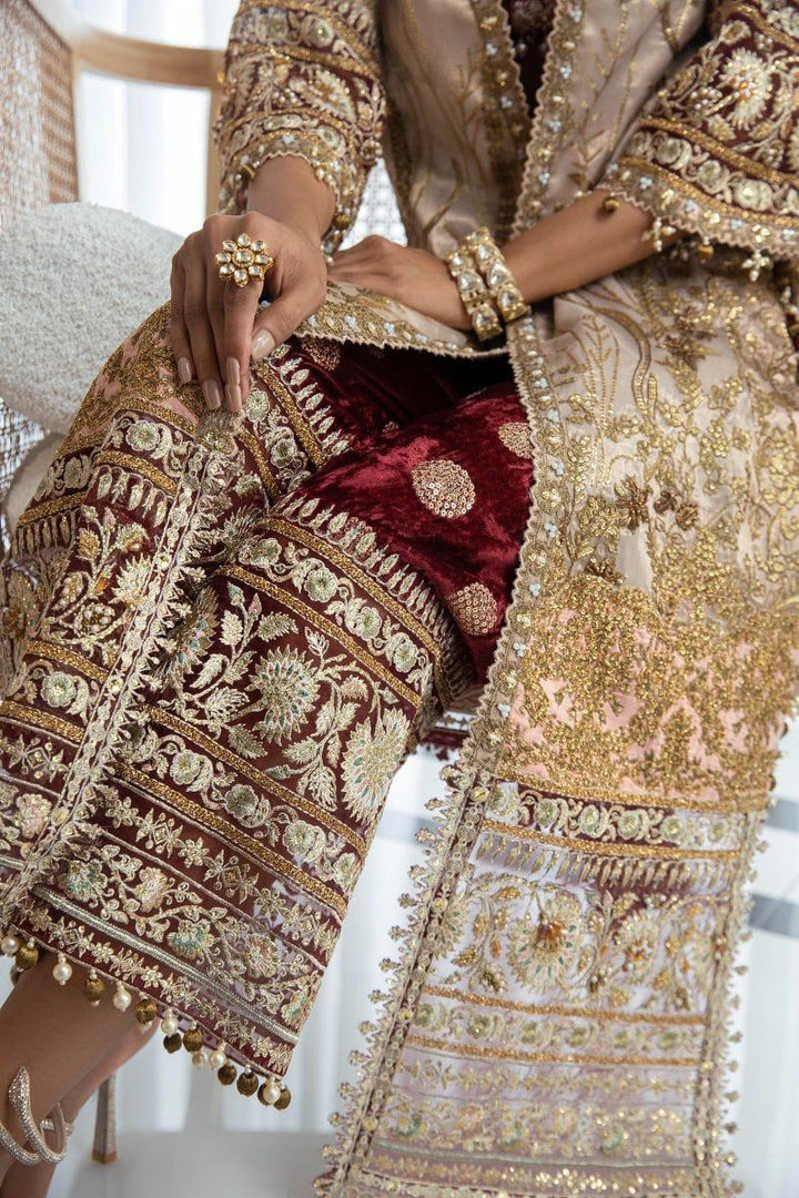 Sana Safinaz - N232-003-CL - Silk & Organza - Maroon & Pink - 4 Piece - Unstitched - Studio by TCS