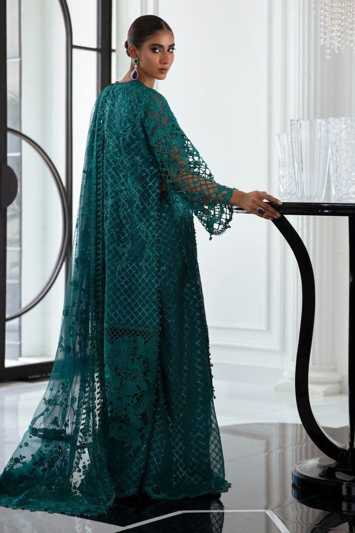 Sana Safinaz - N232-005-CT - Organza & Net - Emerald Green - 4 Piece - Unstitched - Studio by TCS
