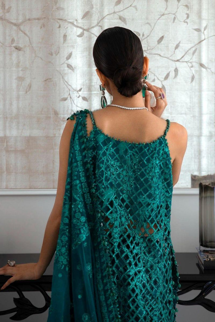 Sana Safinaz - N232-005-CT - Organza & Net - Emerald Green - 4 Piece - Unstitched - Studio by TCS