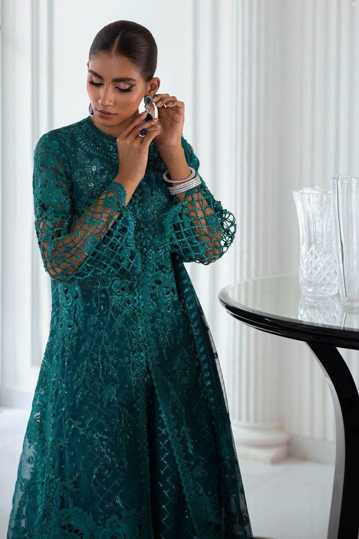 Sana Safinaz - N232-005-CT - Organza & Net - Emerald Green - 4 Piece - Unstitched - Studio by TCS