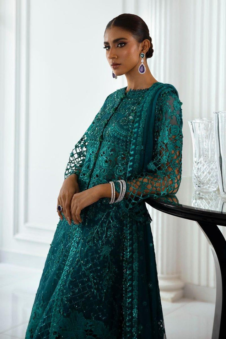 Sana Safinaz - N232-005-CT - Organza & Net - Emerald Green - 4 Piece - Unstitched - Studio by TCS