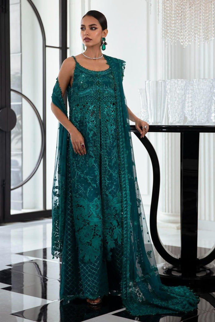 Sana Safinaz - N232-005-CT - Organza & Net - Emerald Green - 4 Piece - Unstitched - Studio by TCS