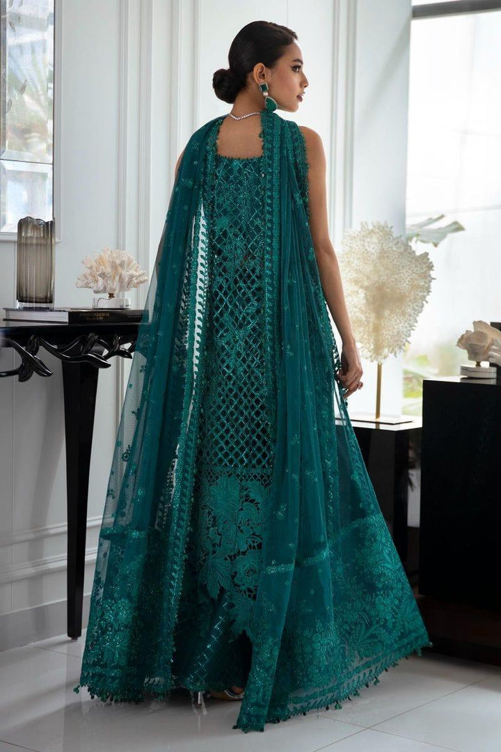 Sana Safinaz - N232-005-CT - Organza & Net - Emerald Green - 4 Piece - Unstitched - Studio by TCS