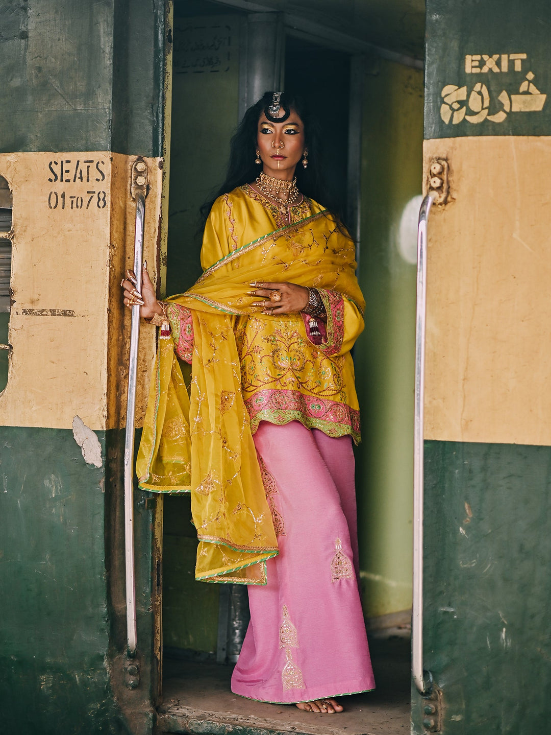 Sanam Chaudhri LEELA Yellow 1 Piece