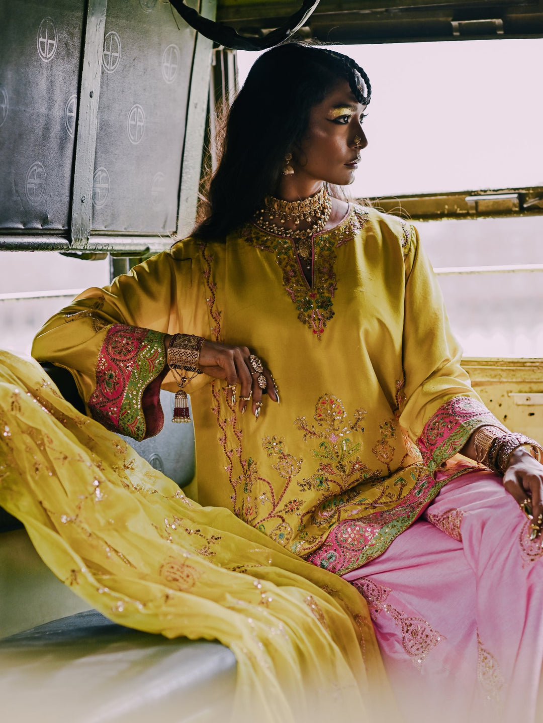 Sanam Chaudhri LEELA Yellow 1 Piece