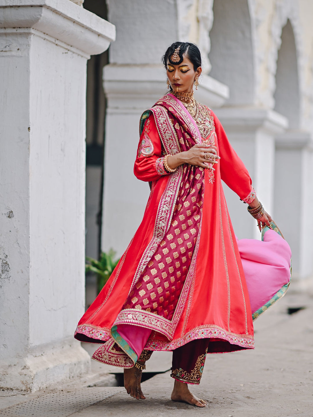 Sanam Chaudhri NEETA Red 2 Piece