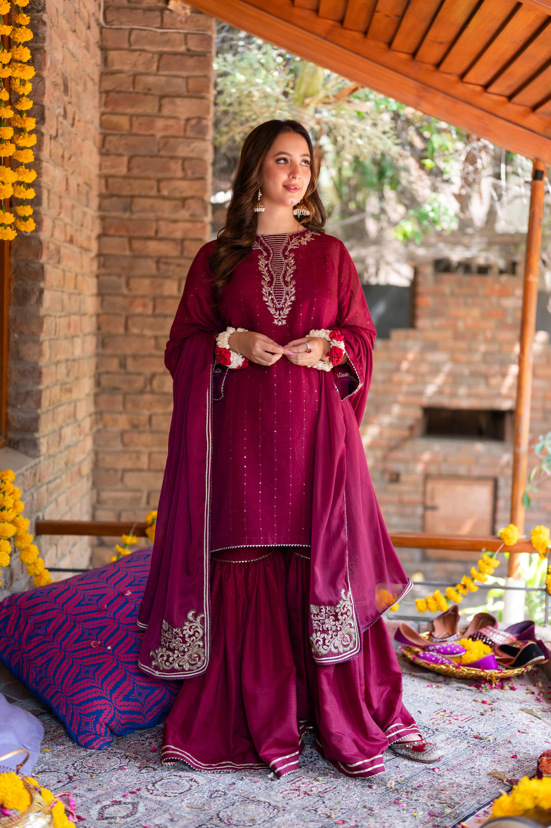 Omal by Komal - Sia - Plum - Lawn & Chiffon - 3 Piece