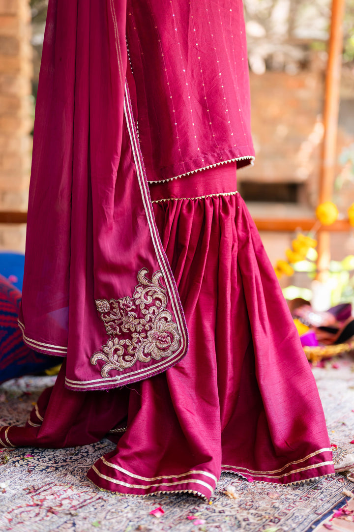 Omal by Komal - Sia - Plum - Lawn & Chiffon - 3 Piece