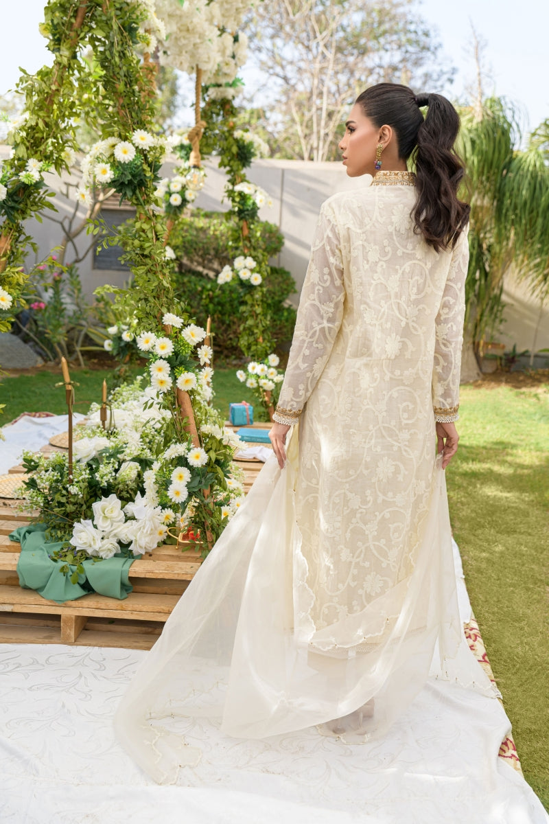Alishba Kashif - NOOR-E-SAFA - offwhite - voile and silk - 3 Piece