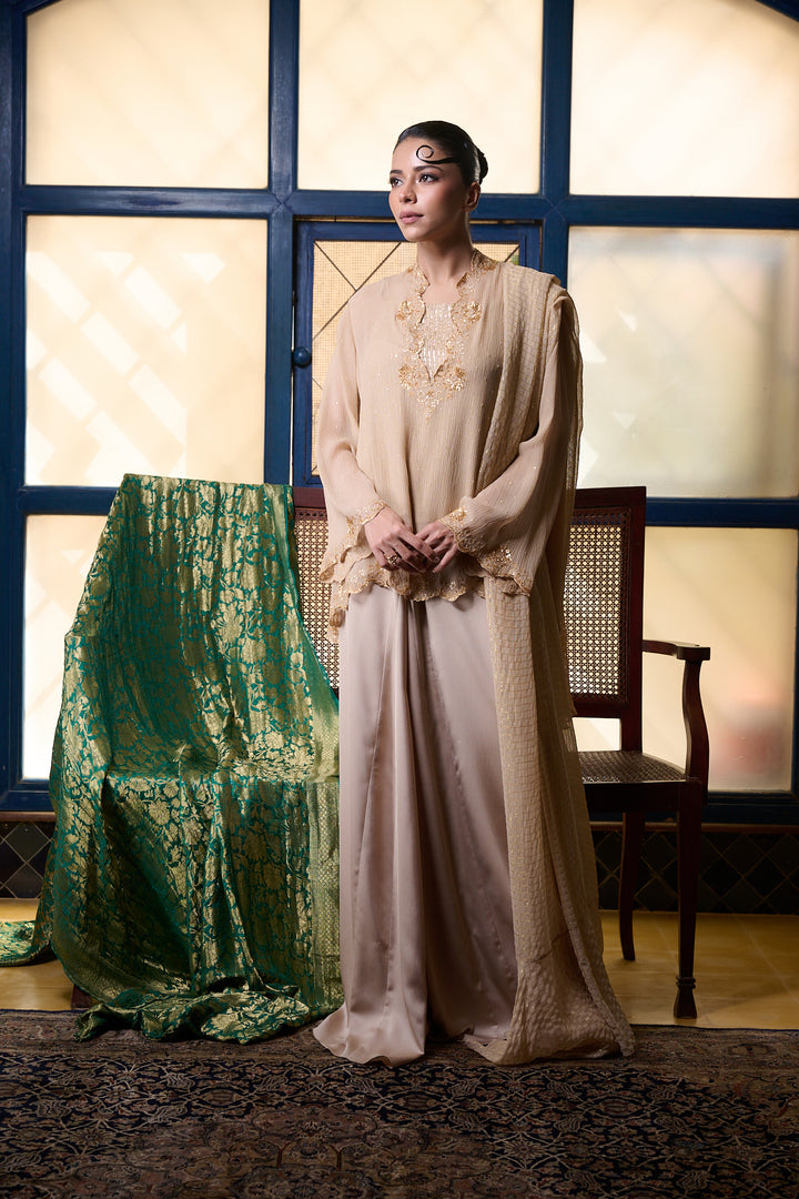 Maheen Khan - Lehnga Skirt  - BIEGE - Blended Silk - 1 Piece