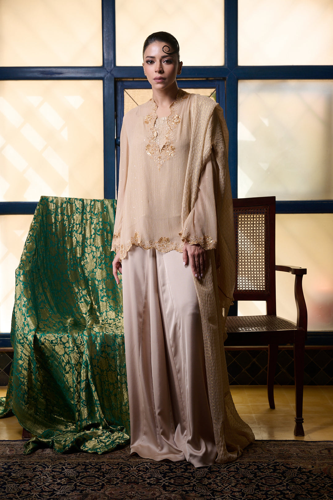 Maheen Khan - Lehnga Skirt  - BIEGE - Blended Silk - 1 Piece