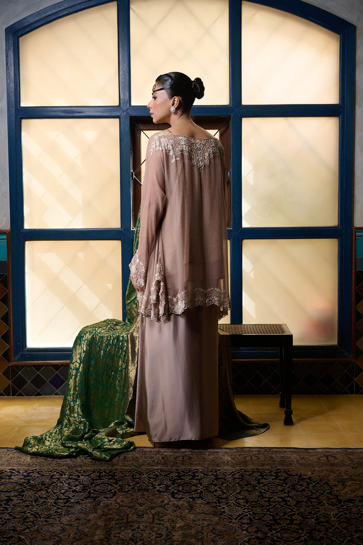 Maheen Khan - Sari Skirt - DUSTY PINK - BLENDED SILK - 1 Piece
