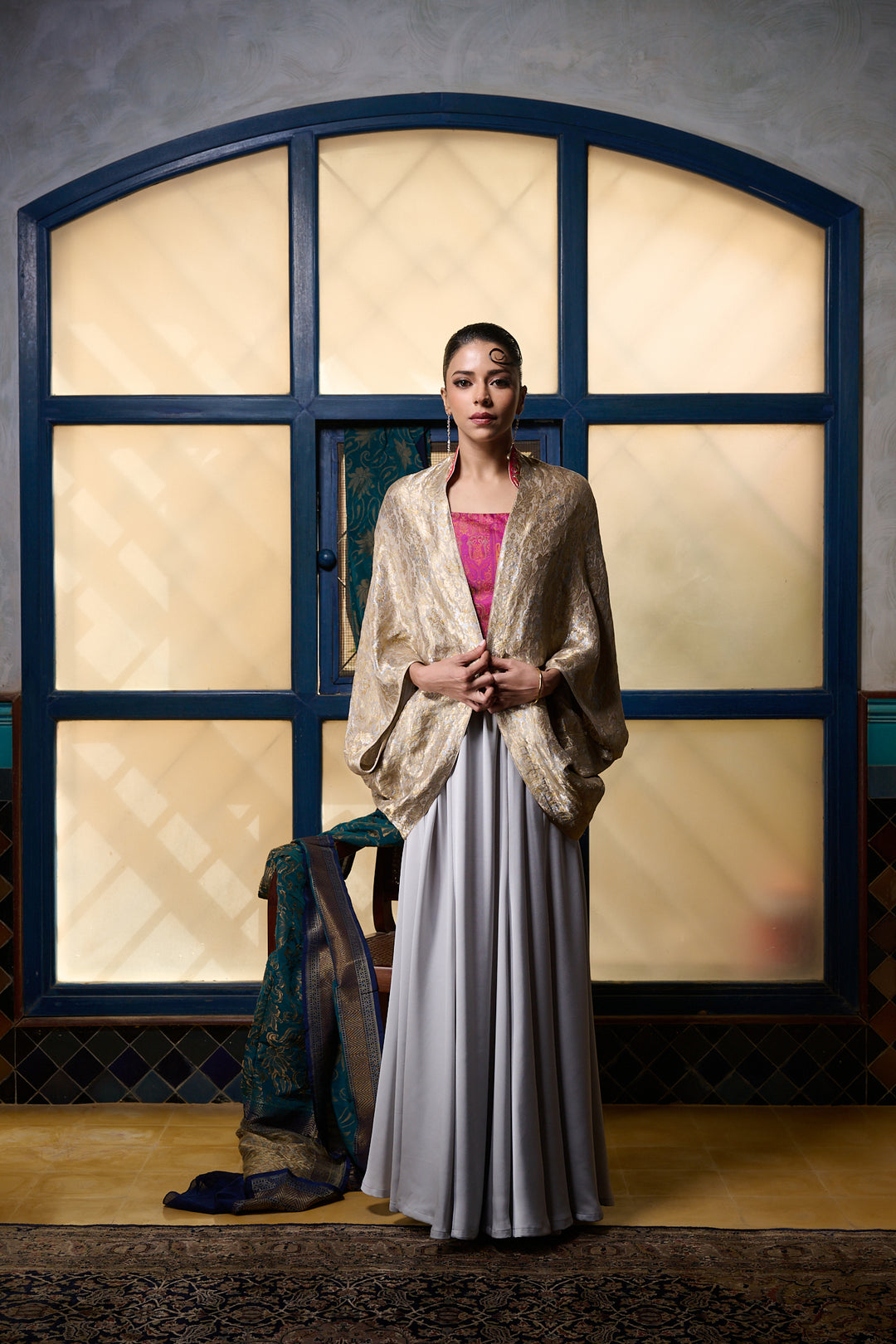 Maheen Khan - Cape Jacket - GOLD - BROCADE - 1 Piece