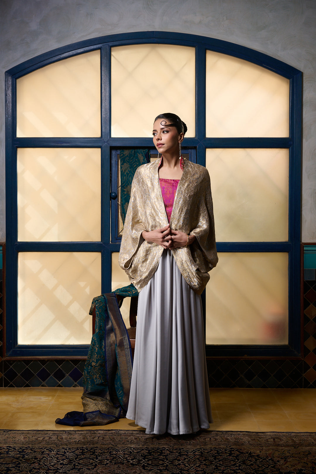Maheen Khan - Cape Jacket - GOLD - BROCADE - 1 Piece