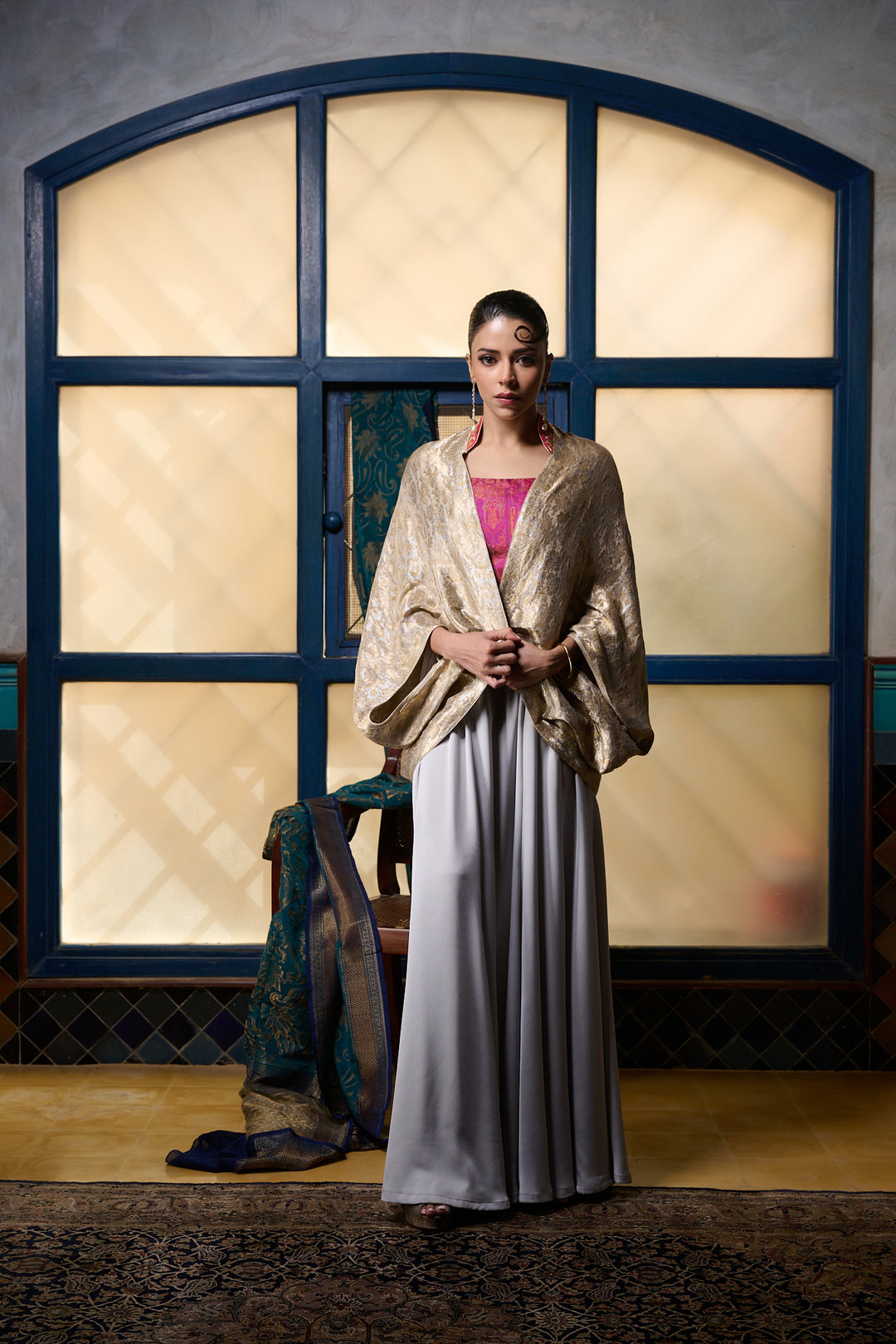 Maheen Khan - Cape Jacket - GOLD - BROCADE - 1 Piece