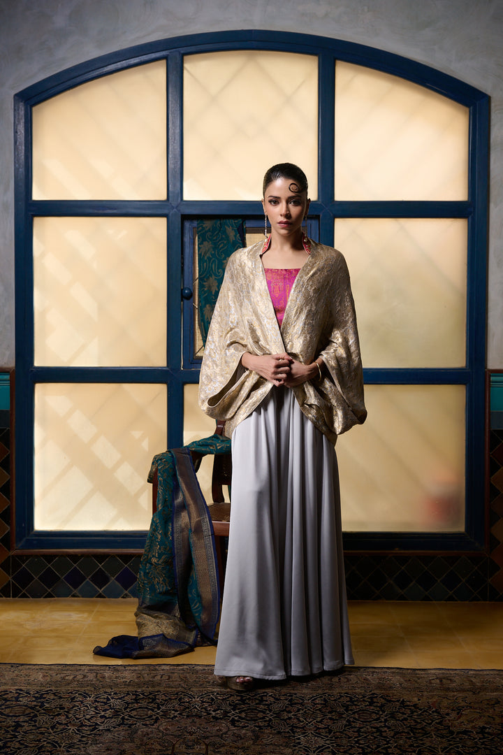 Maheen Khan - Cape Jacket - GOLD - BROCADE - 1 Piece