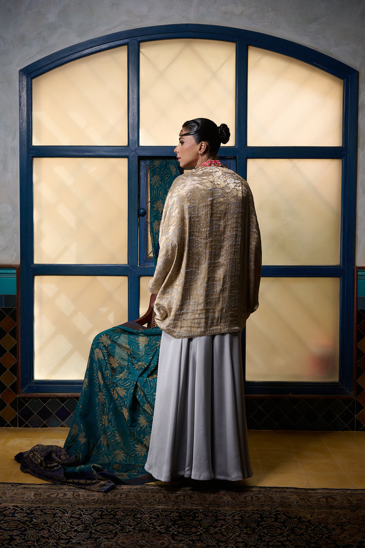 Maheen Khan - Cape Jacket - GOLD - BROCADE - 1 Piece
