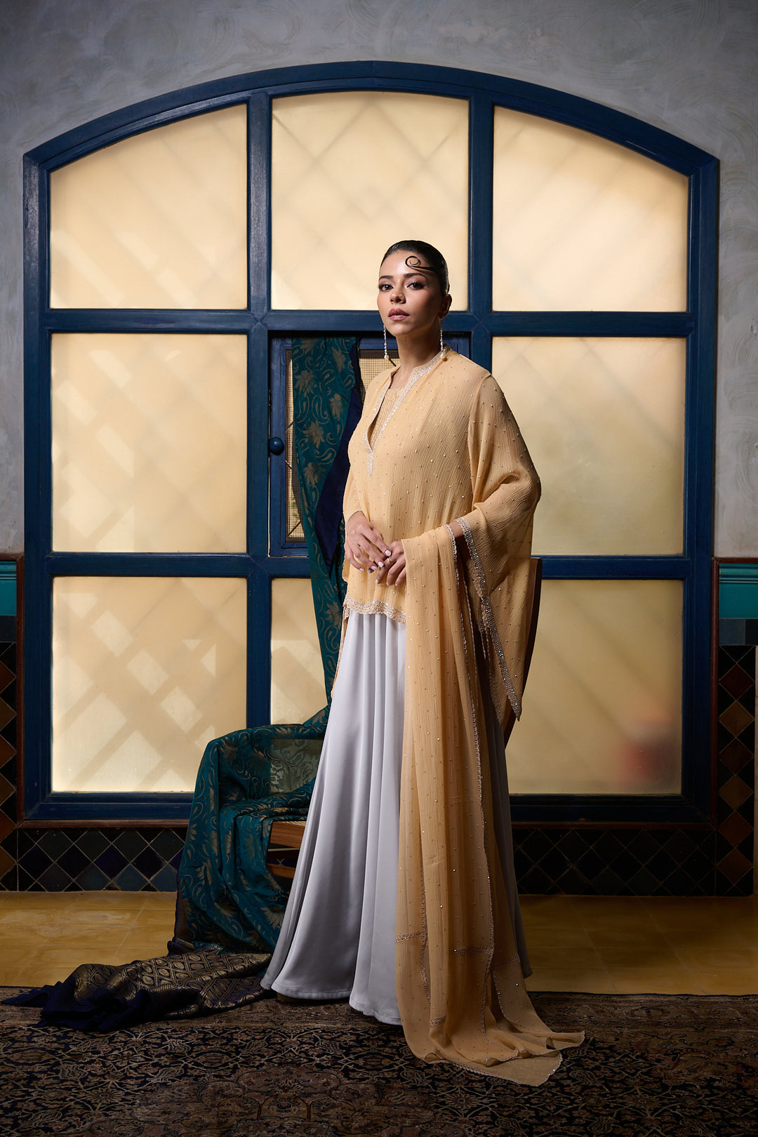 Maheen Khan - Pale Amber - PEACH - BLENDED SILK - 1 Piece
