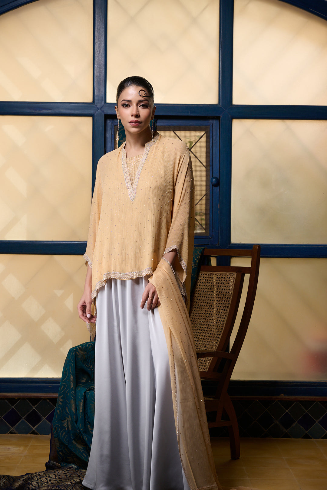 Maheen Khan - Pale Amber - PEACH - BLENDED SILK - 1 Piece