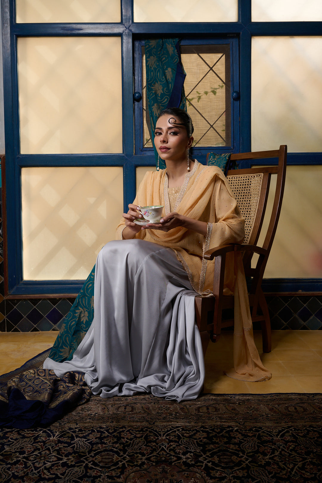 Maheen Khan - Pale Amber - PEACH - BLENDED SILK - 1 Piece