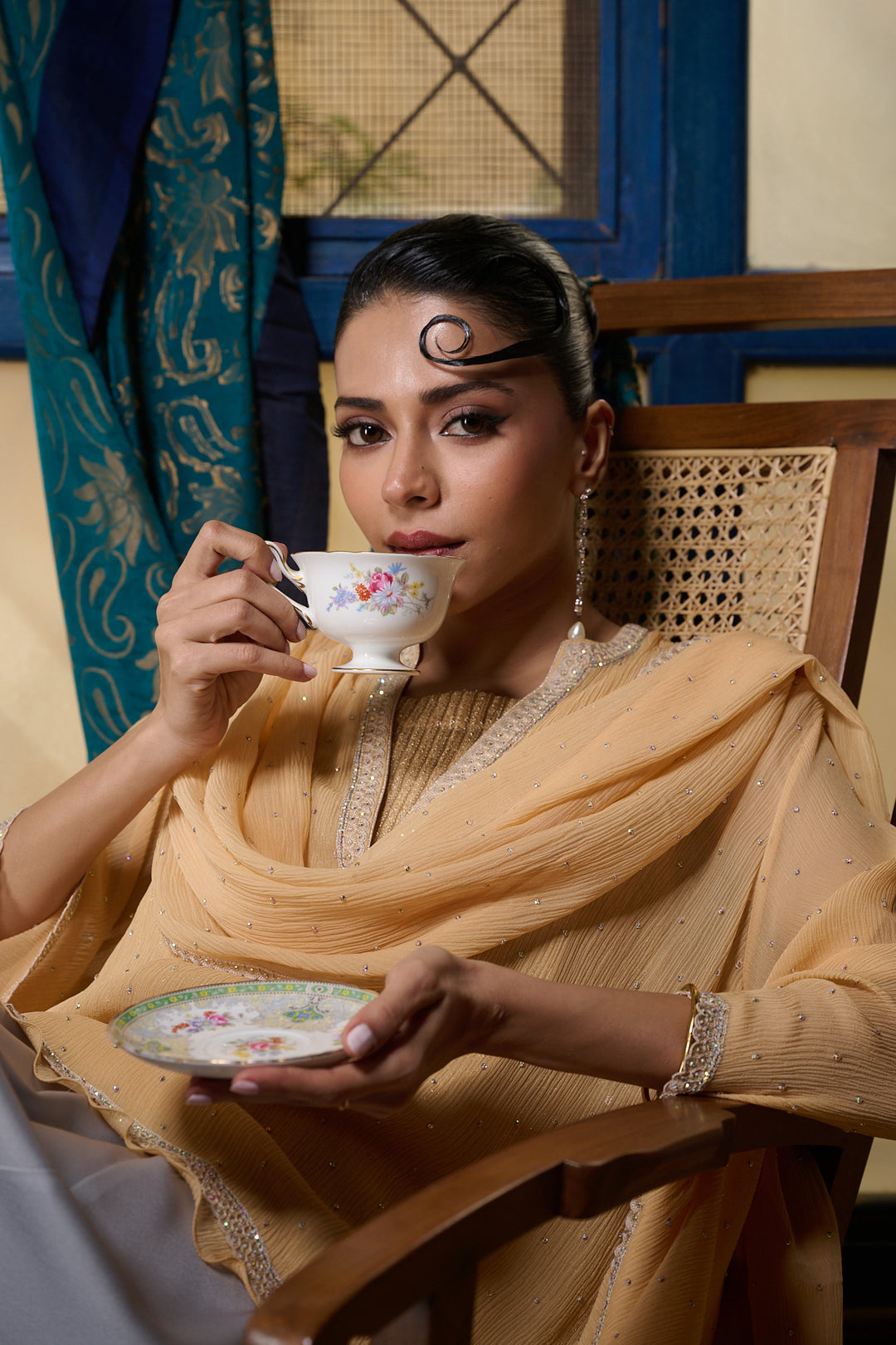 Maheen Khan - Pale Amber - PEACH - BLENDED SILK - 1 Piece