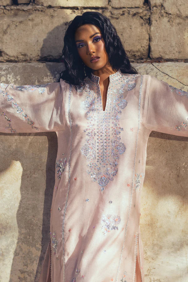 Sanam Chaudhri - Nasiah Cotton Net Suit For Women - Chalk Pink - 3 Piece