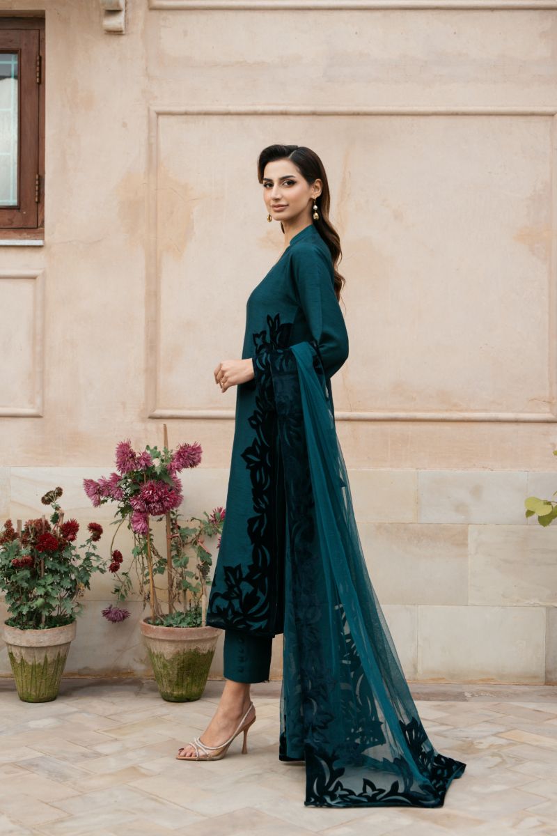 Natasha Kamal - AVALON - teal - Silk & Net - 3 Piece