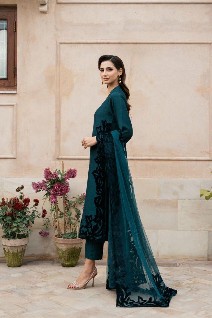 Natasha Kamal - AVALON - teal - Silk & Net - 3 Piece