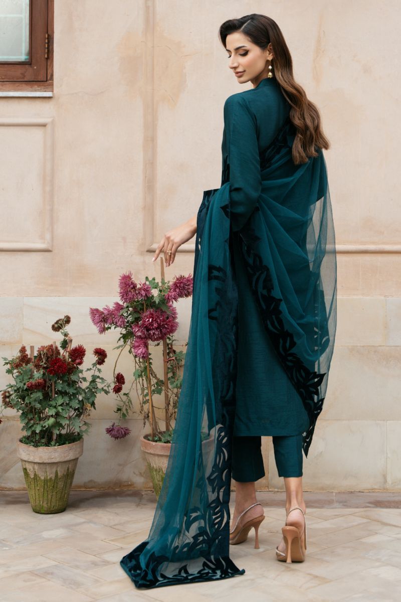 Natasha Kamal - AVALON - teal - Silk & Net - 3 Piece