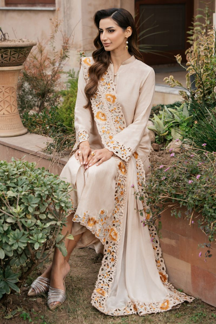 Natasha Kamal - BISQUE - beige - Silk & Chiffon - 3 Piece
