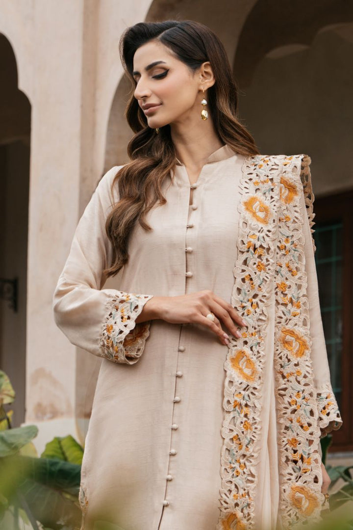 Natasha Kamal - BISQUE - beige - Silk & Chiffon - 3 Piece